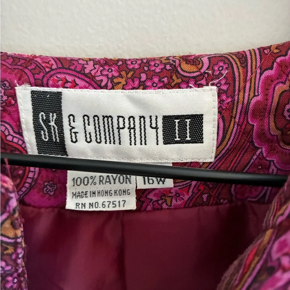Vintage Purple Pink Paisley Quilted Jacket Size‎ 16W